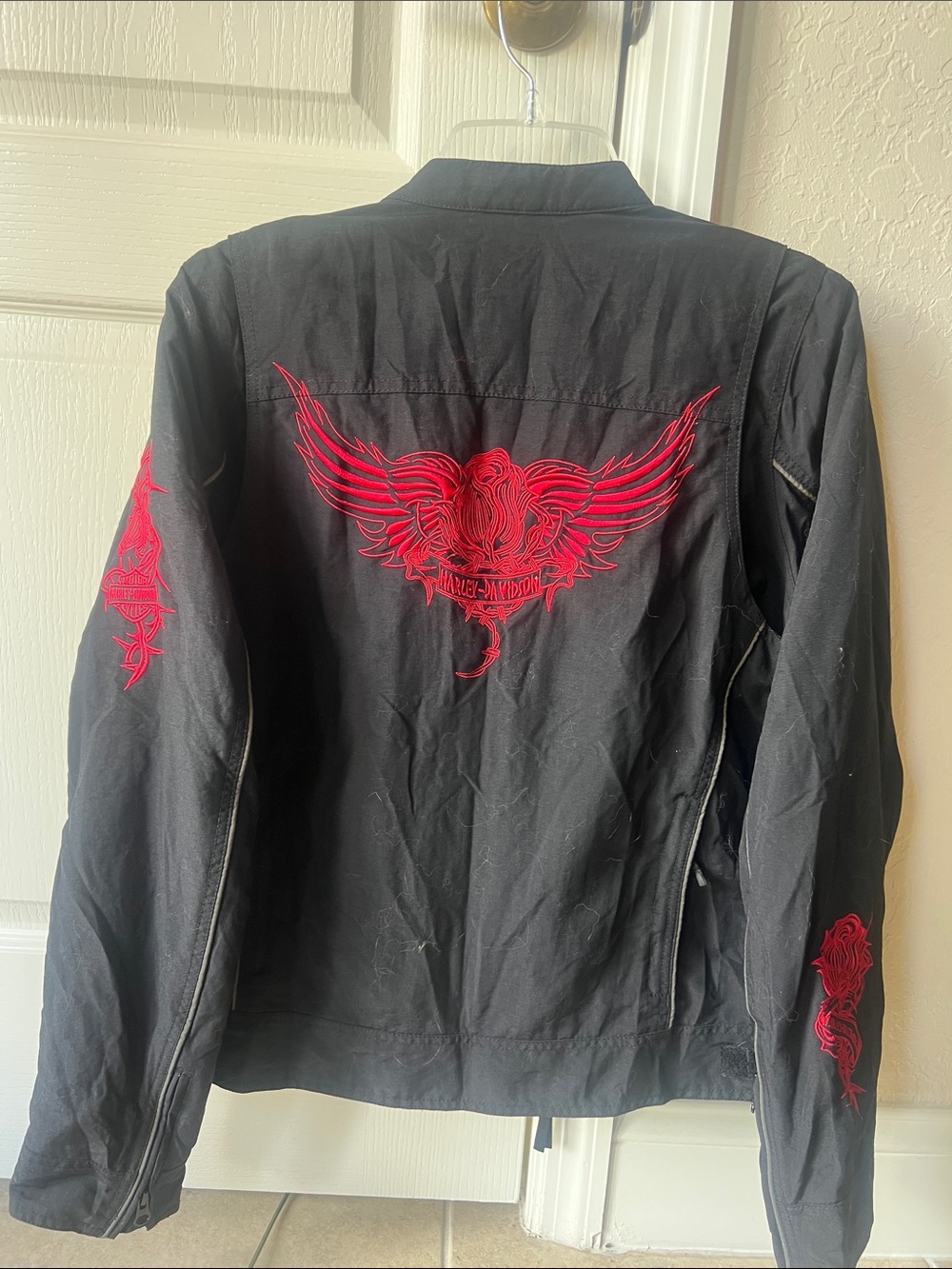 Harley-Davidson Black Jacket with Red Embroidery